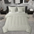 thumbnail image 1 of Homewish Geometric Plaid 7 Pieces Bedding Comforter Set,Modern Minimalist Checkerboard Full Bedding Set,Brown Gray White Fitted Sheet Flat Sheet For Teens,Ultra Soft Home Decor Reversible, 1 of 8