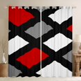 thumbnail image 1 of Homewish Geometric Plaid Black Out Curtains for Teens Girls Boys,Black Red White Curtains Pack of 2 (42x63 Each),Vintage Aesthetic Bedroom Curtains,Lightweight Room Decor, 1 of 6