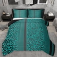 thumbnail image 1 of Homewish Geometric Stripe Line Bedding Comforter Set,Cyan Leopard Print Twin Comforter Sets,Chic Cheetah Pattern Bedding Set For Adults,Super Cozy Room Decor Reversible,2 Pieces, 1 of 8