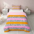 thumbnail image 1 of Homewish Geometric Stripe Twin Duvet Cover, Pink Orange Gray Twin Bedding, Pink Reversible, 2 Piece 1 Duvet Cover and 1 Pillowcase, 1 of 5
