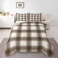 thumbnail image 1 of Homewish Geometric Stripes 3-Piece Full Size Comforter Sets For Kids Teens Adults,Abstract Plaid Bedding Comforter Set,Vintage Aesthetic Lightweight Bedding Sets,Breathable Home Decor,Reversible, 1 of 8