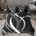 thumbnail image 1 of Homewish Geometric Stripes 7-Piece King Bedding Set - Abstract Lines Vintage, 1 of 8
