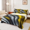 thumbnail image 1 of Homewish Geometric Stripes Boy Girl 4pcs Bed Sheets,Grey Yellow King Sheets,Abstract Gradient Lines Super Cozy Sheet Set,Breathable Home Decor, 1 of 7