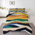 thumbnail image 1 of Homewish Geometric Stripes Lines 3 Pieces Queen Comforter Set for Female Men Teens,Retro Vintage Aesthetic Ultra Soft Bedding Sets,Minimalist Abstract Art Bedding Comforter Set, 1 of 8