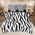 thumbnail image 1 of Homewish Geometric Waves Lines 7pcs Bedding Comforter Set,Zebra Pattern Stripes Queen Bedding Sets,White Black Queen Sheet Sets For Boys Kids,Ultra Soft Home Decor Reversible, 1 of 8