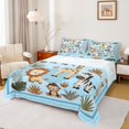 thumbnail image 1 of Homewish Giraffe Zebra Lion Elephant 4-Piece Full Size Sheets For Kids,Jungle Animal Bed Sheets,Kawaii Wildlife Lightweight Sheet Sets,Breathable Home Decor, 1 of 7