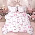 thumbnail image 1 of Homewish Girl Lovely Bowknot 7-Piece Bedding Comforter Set,Cartoon Loves Stars King Bedding Sets,Princess Pink Bowtie Bed Sheets For Kids,Ultra Soft Home Decor Reversible, 1 of 8