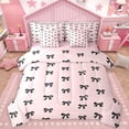 thumbnail image 1 of Homewish Girl Lovely Bowknot 7-Piece Twin Bedding Sets,Cute Cartoon Bow Bedding Comforter Set,Kawaii Black Bowtie Sheet Sets For Kids,Ultra Soft Home Decor Reversible, 1 of 8