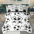 thumbnail image 1 of Homewish Girl Lovely Bowknot 7-Piece Twin Bedding Sets,Football Print Bowtie Bedding Comforter Set,Kids Football Game Sheet Sets For Teens,Ultra Soft Home Decor Reversible, 1 of 8
