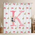 thumbnail image 1 of Homewish Girl Personalized Gifts Blackout Curtains Set of 2 (52x84 Each),Pink Latter K Window Curtains,Kawaii Bowtie Flower Curtains and Drapes For Kids Teens,Lightweight Room Decoration, 1 of 6