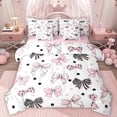 thumbnail image 1 of Homewish Girls Cartoon Bowknot Twin Bedding Sets 7-Piece,Polka Dots Stripes Bedding Comforter Set Microfiber,Stars Print Breathable Sheet Sets,Luxury Bedroom Decor,Reversible, 1 of 8