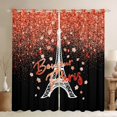 thumbnail image 1 of Homewish Girls Eiffel Tower Curtains Pack of 2 (42x84 Each), Romantic Paris Curtains Blackout, Glitter Dreamy Stars Bedroom Curtains, Orange Black Out Curtains Decor, 1 of 6