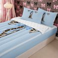 thumbnail image 1 of Homewish Girls Initial T Leopard Print Zipper Twin Comforter Sets with Fitted Sheet and 2 Pillowcases,Teens Kawaii Ribbon Bowknot Zipper Bedding Set,4-Piece, 1 of 6