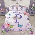 thumbnail image 1 of Homewish Girls Monogrammed P Full Size Comforter Sets, Romantic Garden Rose Flower Bedding Comforter Set, Cartoon Butterfly Animal Reversible Bedding Sets, Ultra Soft Bedroom Decor, 3-Piece, 1 of 8