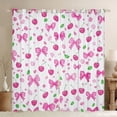 thumbnail image 1 of Homewish Girls Ribbon Bow Blackout Curtains Set of 2 (52x84 Each),Cartoon Cherry Flower Window Curtains,Pink White Curtains and Drapes For Princess,Microfiber Bedroom Decor, 1 of 6