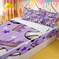 thumbnail image 1 of Homewish Girls Sport Baseball Zipper Twin Comforter Sets with Fitted Sheet and 2 Pillowcases,Ball Gamer Zipper Bedding Set,4-Piece, 1 of 6