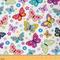 thumbnail image 1 of Homewish Girly Cartoon Butterfly 01 for Girls, Kawaii Cherry Blossoms Room Decor Fabric by the Yard, Boho Hippie Style Sewing Fabric, Luxury Bedroom Decor, 1 of 6