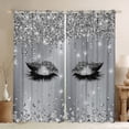 thumbnail image 1 of Homewish Girly Elegant Eyelash Black Out Curtains for Teens Boys Girls,Bling Glitter Curtains Pack of 2 (42x63 Each),Graffiti Splash Bedroom Curtains,Microfiber Bedroom Decor, 1 of 6