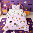 thumbnail image 1 of Homewish Girly Halloween Kawaii Ghost Twin Duvet Cover,Floral Bow Print Twin Bedding,Light Lavender White,Halloween Reversible,2pcs,1 Duvet Cover and 1 Pillowcase, 1 of 6