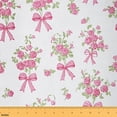 thumbnail image 1 of Homewish Girly Pink Bowknot Fabric by the Yard 2 Yards for Female, Romantic Rose Floral Sewing Fabric, Kawaii Princess Style Fabric for Sewing, Luxury Bedroom Decor, 1 of 6