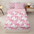 thumbnail image 1 of Homewish Girly Pink Bowknot Zipper Twin Comforter Sets with Fitted Sheet and 2 Pillowcases For Kids,Cute Rainbow Ombre Stars Zipper Bedding Set,Reversible,4 Pieces, 1 of 7