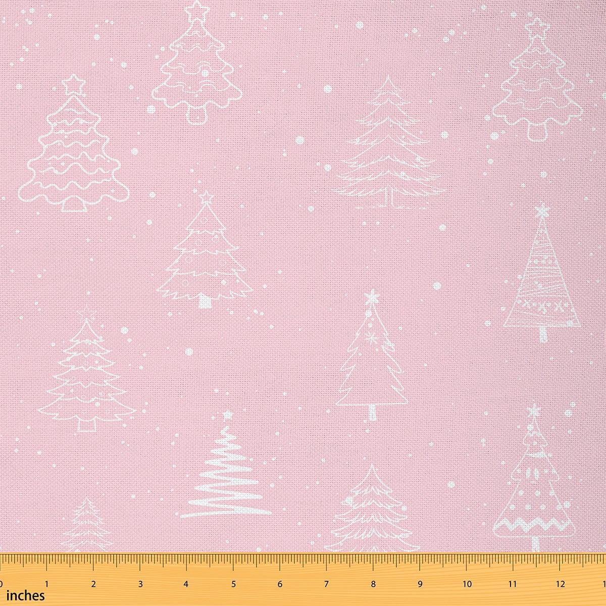 Homewish Girly Pink Christmas Fabric by the Yard 2 Yards for Teen, Kawaii Xmas Tree Sewing Fabric, Princess Cartoon Theme Fabric for Sewing, Luxury Bedroom Decor