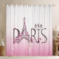 thumbnail image 1 of Homewish Girly Pink Eiffel Tower Black Out Curtains, Glitter Diamond Curtains Pack of 2 (42x63 Each), Couple Anniversary Theme Bedroom Curtains, Curtains and Drapes Decor, 1 of 6