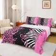 thumbnail image 1 of Homewish Girly Pink Fashion Bed Sheets, Leopard Cheetah Print King Sheets, Kawaii Cartoon Ribbon Bow Sheet Set, Super Cozy Room Decor, 4-Piece, 1 of 7