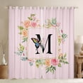 thumbnail image 1 of Homewish Girly Pink Letter M Blackout Curtains Set of 2 (52x84 Each), Romantic Rose Flower Window Curtains, Magical Butterfly Animal Curtains and Drapes, Living Room Curtains Decor, 1 of 6