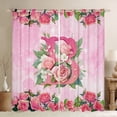 thumbnail image 1 of Homewish Girly Pink Monogrammed B Black Out Curtains for Women, Valentines Day Curtains Pack of 2 (42x63 Each), Spring Garden Rose Bedroom Curtains, Curtains Blackout Home Decor, 1 of 6