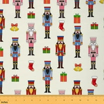 Homewish Girly Pink Nutcracker Fabric by the Yard 1 Yard for Kids, Princess Cute Bowknot Room Decor Fabric by the Yard, Christmas Theme Sewing Fabric, Lightweight Room Decor