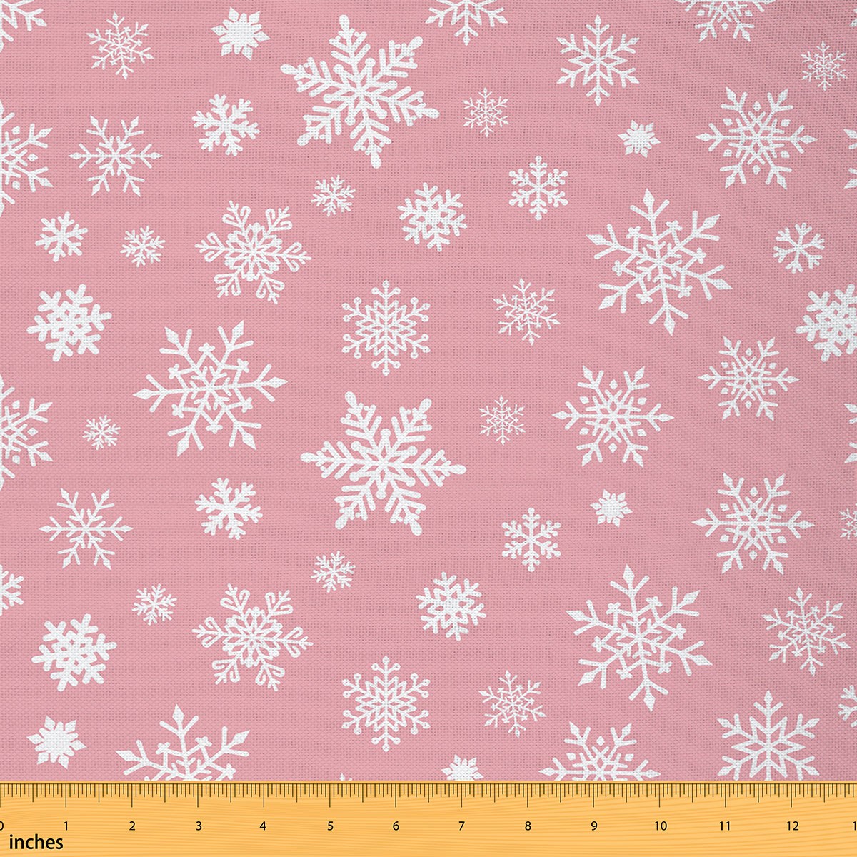 Homewish Girly Pink Snowflake Fabric by the Yard 1 Yard for Teens, Winter Christmas Festival Room Decor Fabric by the Yard, Southwestern Sewing Fabric, Lightweight Room Decor