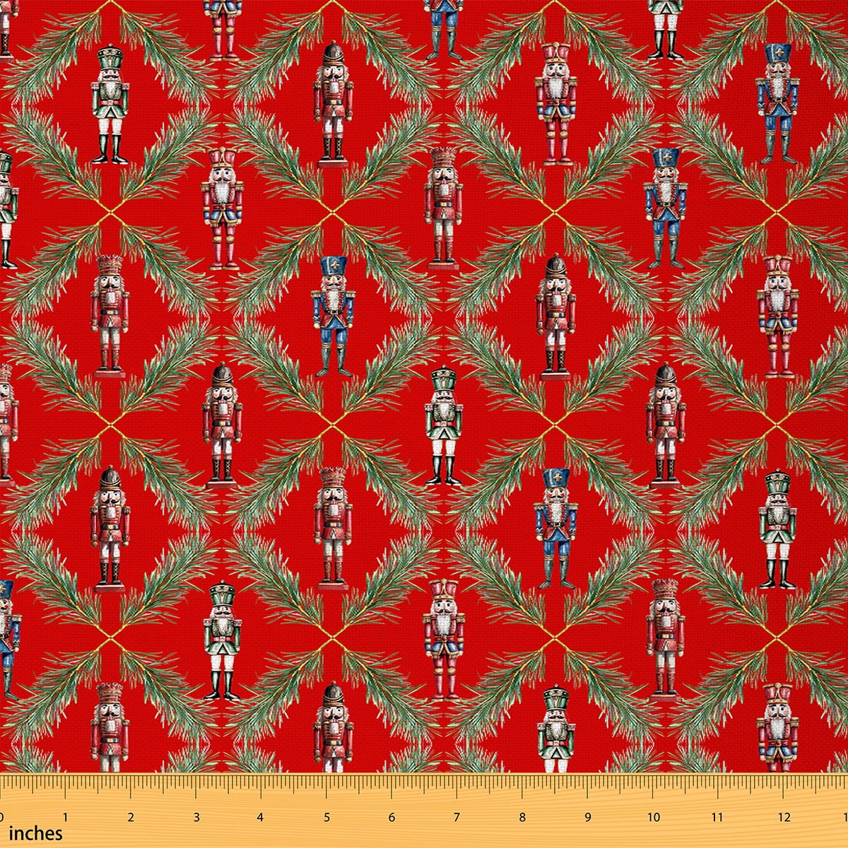 Homewish Girly Red Nutcracker 01 for Kids, Plant Botanical Room Decor Fabric by the Yard, Christmas Theme Sewing Fabric, Luxury Bedroom Decor