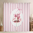thumbnail image 1 of Homewish Girly Xmas Bell Black Out Curtains for Girl, Kawaii Christmas Ribbon Curtains Pack of 2 (42x63 Each), Chic Stripe Abstract Bedroom Curtains, Window Curtains Decor, 1 of 6