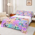 thumbnail image 1 of Homewish Glitter Dreamy Butterfly Queen Sheet Sets, Fashion Purple Leopard Print Flat Sheet, Teens Girls Queen Fitted Sheet, Breathable Home Decor, 4pcs, 1 of 7