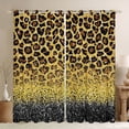 thumbnail image 1 of Homewish Glitter Leopard Print Curtains Pack of 2 (42x84 Each), Modern Fashion Polkadots Curtains Blackout, Gold Black Diamond Bedroom Curtains, Blackout Curtains Bedroom Decor, 1 of 6