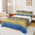 thumbnail image 1 of Homewish Glitter Leopard Print Queen Sheet Sets, Modern Fashion Polkadots Flat Sheet, Gold Blue Diamond Queen Fitted Sheet, Super Cozy Room Decor, 4pcs, 1 of 7