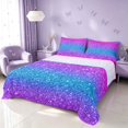 thumbnail image 1 of Homewish Glitter Stars Queen Sheets for Girls, Rainbow Galaxy Queen Sheet Sets, Blue Pink Purple, 4-Piece (1 Flat Sheet, 1 Fitted Sheet and 2 Pillowcases), 1 of 6