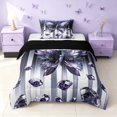 thumbnail image 1 of Homewish Glowing Butterfly Twin Comforter Sets for Girls, Bling Stars Diamonds Bedding Set, Blue White, Black Reversible, 2-Piece 1 Comforter and 1 Pillowcase, 1 of 6