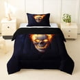 thumbnail image 1 of Homewish Glowing Sugar Skull Twin Comforter Sets,Happy Halloween Bedding Set,Black Orange,Black Reversible,2 Pieces,1 Comforter and 1 Pillowcase, 1 of 7