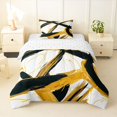 thumbnail image 1 of Homewish Gold Black Circle Twin Comforter Sets,Aesthetic Geometric Bedding Set,Reversible,2 Pieces,1 Comforter and 1 Pillowcase, 1 of 7