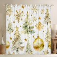 thumbnail image 1 of Homewish Gold Christmas Ball Curtains Pack of 2 (42x84 Each),Chiv Xmas Tree Curtains Blackout,Happy New Year Bedroom Curtains For Teens,Microfiber Bedroom Decor, 1 of 6