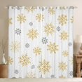 thumbnail image 1 of Homewish Gold Christmas Snowflake Black Out Curtains, Kawaii Cute Cartoon Curtains Pack of 2 (42x63 Each), Teens Kids Boys Girls Bedroom Curtains, Window Curtains Home Decor, 1 of 6
