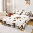 thumbnail image 1 of Homewish Golden Bell 3pcs Twin Sheet Sets for Teens Boys Girls,Merry Christmas Twin Fitted Sheet,Xmas Chic Flower Breathable Flat Sheet,Super Cozy Room Decor, 1 of 7