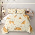 thumbnail image 1 of Homewish Golden Retriever Animal Twin Quilt Set,Dog Paws Bone Twin Coverlet Set,Yellow,2 Pieces, 1 of 7