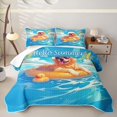 thumbnail image 1 of Homewish Golden Retriever Dog Bed Spread Queen,Cute Duck Queen Coverlet Set,Hello Summer Print Decor,3 Pieces, 1 of 7