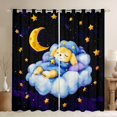thumbnail image 1 of Homewish Golden Retriever Dog Blackout Curtains,Cute Pet Curtains Pack of 2 (42x84 Each),Stars Moon Decor, 1 of 6