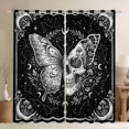 thumbnail image 1 of Homewish Goth Halloween Skull Butterfly Blackout Curtains,Moon Mushroom Curtains Pack of 2 (42x84 Each), 1 of 6