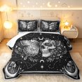 thumbnail image 1 of Homewish Goth Halloween Skull Butterfly Twin Quilt Set,Moon Mushroom Twin Coverlet Set,Black Reversible,2pcs, 1 of 7