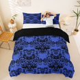 thumbnail image 1 of Homewish Goth Halloween Skull Duvet Cover Queen,Retro Damask Queen Bedding,Navy,Black Reversible,3-Piece,1 Duvet Cover and 2 Pillowcases, 1 of 6